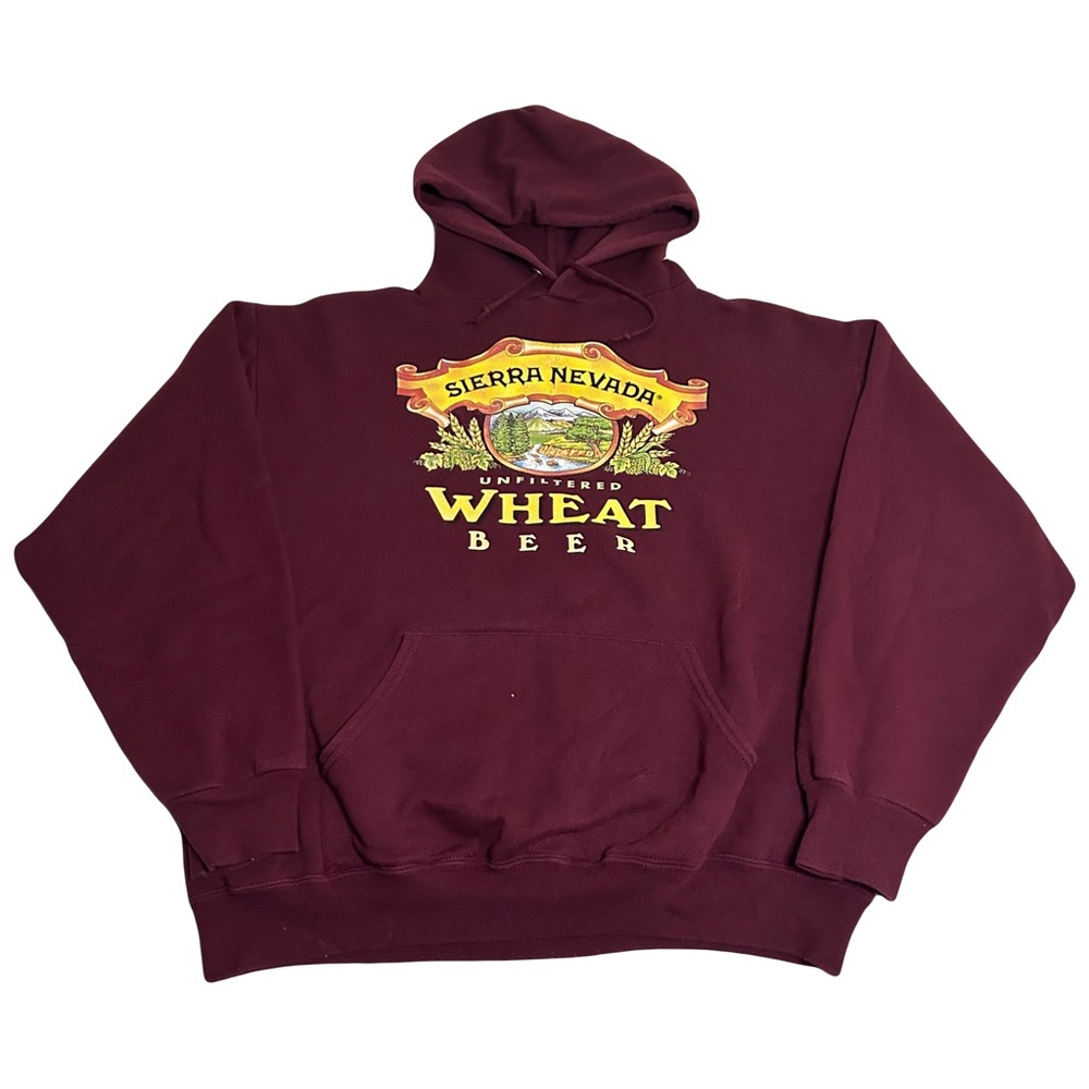 Vintage Sierra Nevada Wheat Beer Hoodie Sweatshirt Men’s Large Burgundy